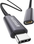 Rallonge USB C USB3.2 Type C Prise d'extension 5 A Charge pour MacBook Pro 2021 M1 Pro M1 Max i Pad air 5/Galaxy S23/S22/S21/Note20/Tab S8 Pixel 7 Dell XPS (1M,Grey)