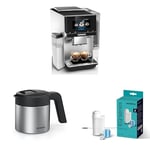 SIEMENS Ensemble EQ700 Machine à café à grain tout automatique TQ715R03 TZ40001 Cafetière thermique Care Set TZ80004A/B, tablettes et BRITA filtre