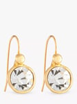 Susan Caplan Pre-Loved Gold Plated Swarovski Crystal Round Drop Earrings, Dated Circa 1990s, Gold