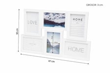 Cadre Multifonction Mur 6 Photos 10x15 Porte Photos En Pvc Blanc Dfh