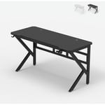 Bureau de jeu ergonomique en carbone avec porte gobelet 160x60cm Sportbot 160 Couleur: Noir