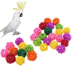 10pcs Birds Toy Rattan Balls Parrot Parakeet Chewing Toys Pet Bird Chew Toy Parakeet Budgie Cage Accessories Wedding Party Decorative Crafts Hanging Diy Accessories