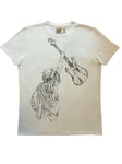 Hugo Boss white t-shirt statue of liberty fender stratocaster guitar rock star L