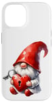 Coque pour iPhone 14 Love Gnome And Red Heart Lock With Key For Valentines Day