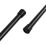 Aluminium Extendable Curtain Rod Tension Pole Easy Fitting For Net Curtains, Shower Curtains or Voile, Length 105-190cm, Diameter 2.2cm,Black