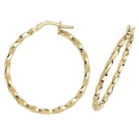 James Moore TH ER1008-25 9k Yellow Gold Hoop Earrings 25 mm Jewellery