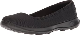 Skechers Go Walk LTE Womens Casual Shoes Ballet Flat Slip On Black 5.5 (38.5)