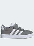 adidas Sportswear Kids Unisex VL Court 3.0 Velcro Trainers - Grey/White, Grey/White, Size 11 Younger