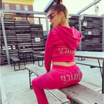 Sammet Juicy Couture Set för kvinnor V Rose red M