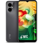 SPC Discovery 2 SE - Smartphone 4+64GB, écran 6.5" HD+, NFC, déverrouillage Facial/Empreintes digitales, 4G, Double caméra 13+2MP, Batterie 4500 mAh/Charge inversée, Android 13 - Couleur Dark Matter