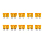 SPOTLIGHT - Lot de 10 fusibles 5A enfichables marron clair, fusible voiture 5A, fusible plat 5A - Pour tous types de véhicules (véhicules utilitaire, engins agricoles...) - Fusibles plats pour auto