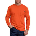 Dickies Men's Long Sleeve Heavyweight Crew Neck T-Shirt, Bright Orange, XL