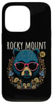 Coque pour iPhone 13 Pro Rocky Mount NC Fun Ours portant des lunettes Motif fleurs