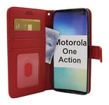 New Standcase Wallet Motorola One Action (Röd)