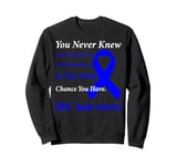 Irritable Bowel Syndrome IBS Awareness Blue Ribbon Support Sweatshirt