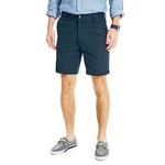 Nautica Men's Classic Fit Flat Front Stretch Solid Chino 8.5" Deck Shorts Casual, True Navy, 35