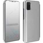 Fodral för Samsung Galaxy Note 10 Lite Mirror Effect Flip Support Video Silver