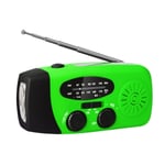 Veva radio med solceller / ficklampa - 2000mAh Powerbank green