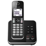 Panasonic KX-TGD320 Cordless Home Phone with Nuisance Call Blocker and Digital Answering Machine - Black & Silver