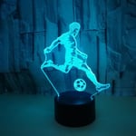 Fotboll 3D-lampa, LED nattlampa med illusionseffekt, 7 färger, beröringskontroll, USB-driven skrivbordslampa