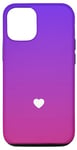 Coque pour iPhone 12/12 Pro Joli cœur violet dégradé couleurs anniversaire Noël