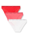 Calvin Klein Women's 3 Pack Bikini (Low-Rise), Azalea/Lychee/White, XL