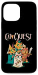 Coque pour iPhone 13 Pro Max Cat Quest RPG Hero Cats Jeu vidéo RPG Gamer Funny Cat