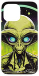 Coque pour iPhone 13 Pro Max Tête d'extraterrestre verte mignonne visage OVNI || Alien