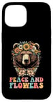 Coque pour iPhone 15 Couronne de fleurs avec ours marron