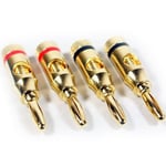 8x Premium 4mm Banana Plugs 24k Gold Plated Speaker Cable Amp HiFi Connectors