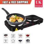 Hot Plate Electric Cooker Double Portable Table Top Hob Hotplate 2000W Stove UK