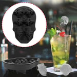 6 Holes Halloween Skull Ice Tray Silicone Cube Mold Frozen P Black (with Funnel)