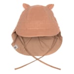 HUTTEliHUT SAFARI reversible 2in1 sunhat w/ears muslin – marsala - 3-6m