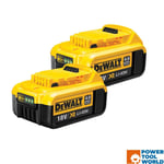 DeWalt DCB182X2 18v 4Ah Li-Ion XR Slide Battery Twin Pack