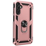 Case for Samsung Galaxy A24, Shockproof Magnetic Ring Stand, Rose Gold