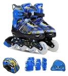 GYY des Patins en Ligne réglables, des Chaussures à roulettes avec des Roues Lumineuses, avec des Cadres en Aluminium, pour Les garçons Filles Enfants Enfants Enfants. (Color : Blue, Size : 39EU)