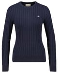 GANT Womens Cotton Cable C Neck Evening Jumper Evening Blue M