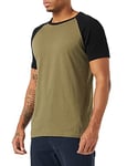 Urban Classics Men's Raglan Contrast Tee T-Shirt, Olive/Black 00595, XXL