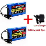 Ny bärbar Super 12v 30000mah uppladdningsbar litiumjonbatteri Kapacitet Dc 12,6v 30ah Cctv Cam Monitor + Laddare Batteryx2 Chargerx1