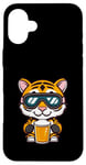 Coque pour iPhone 16 Plus Ski Tiger avec bière | Apres Ski Comic