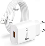 Chargeur Usb Charge Rapide,Quick Charge 3.0 Adaptateur Pr Usb Secteur Chargeur Telephone Avec Câble Usb C 2m Pour Samsung Galaxy A13 A14 A15 5g S10 S9 S8 S23 S22 S21 S20,Xiaomi (Ca-25)[L37]