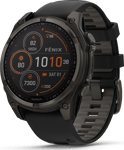 Garmin Fenix 8 Solar 51mmSapphire Solar Carbon Gray DLC Titanium - Black/Pebble Grey Silicone Strap, 51 mm