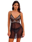 Wacoal Lace Perfection Chemise Nightdress Sheer Luxury Nightwear 135009 Black