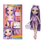 RAINBOW HIGH Swim & Style - Violet (Violet) - Poupée de 28 cm avec Paréo Chatoyant à Porter de Plus de 10 Façons - Maillot de Bain, Sandales, Accessoires - Jouet pour Enfant - pour Les 4-12 Ans