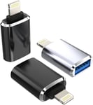 Lot De 3 Câbles Adaptateur Lightning Vers Usb Pour Apple 14 13 12 11 Pro Max Mini 8 7 Plus X Xs Xr Se Ipad Iphone Otg Claviers Usb Jack Lecteur De Cartes Appareil Photo Souris Flash Drive Accessoires