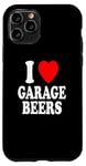 Coque pour iPhone 11 Pro I Heart (Love) Garage Bières Weekend Relaxation Man Cave