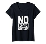 Womens Workout Funny - No Pain No Gain V-Neck T-Shirt