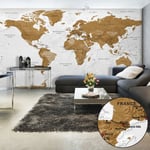 Papier Peint XXL "World Map : White Oceans II" 280x500cm