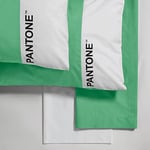 SWEET HOME Pantone™ Parure de lit Double, Drap 240 x 280 cm, taies d'oreiller 50 x 80 cm, Drap-Housse 180 x 200 cm, 100% Coton Percale 200 Fils. pour Matelas jusqu'à 25 cm, 2 Places, Vert Clair/Blanc