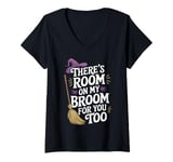 Womens Funny Teacher Halloween There's Room on My Broom Costume V-Neck T-Shirt